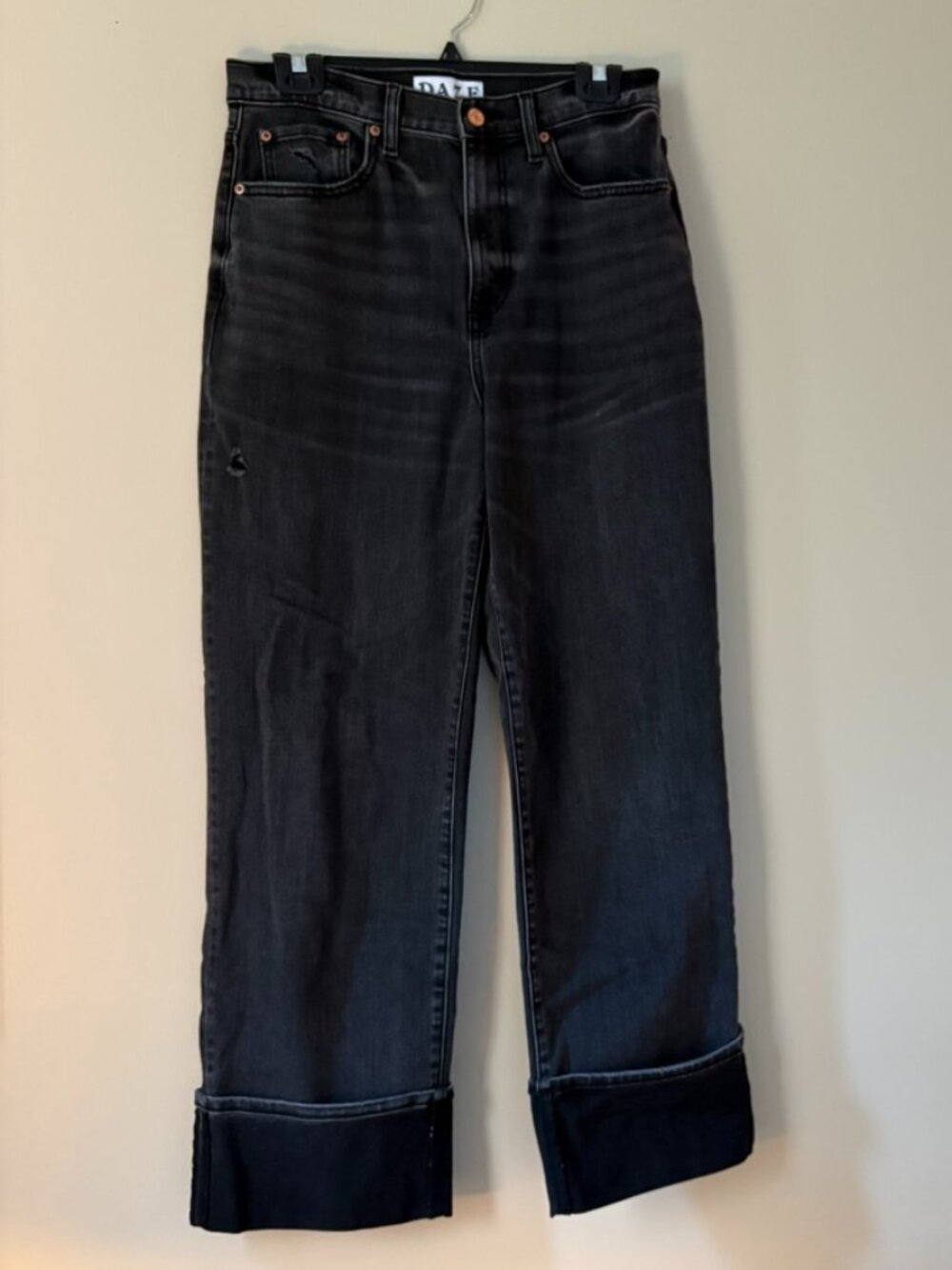 Black Jeans Cuffed Size 28